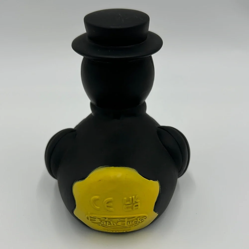 Plague doctor rubber ducky black yellow ducktor squishy flowers 4 inch